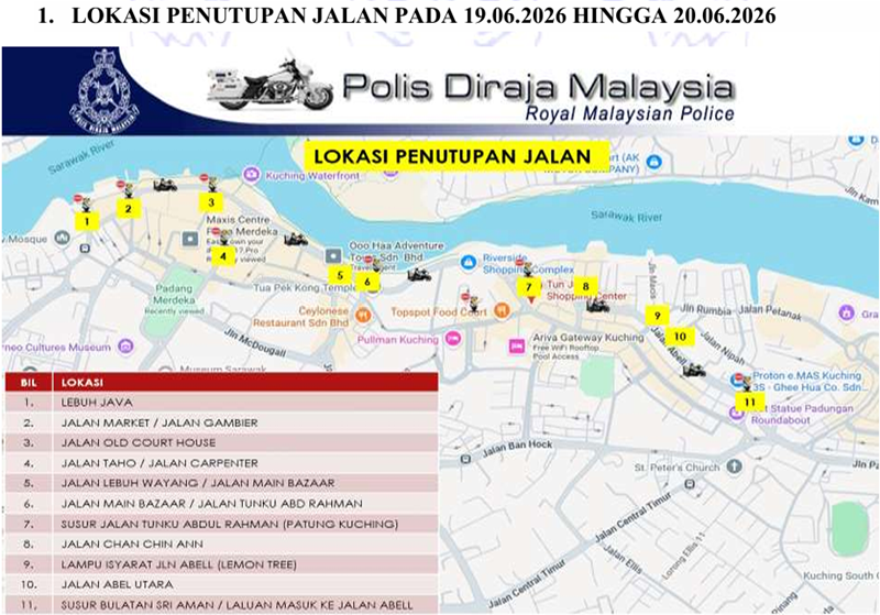 Niti Daun Road Closures Map